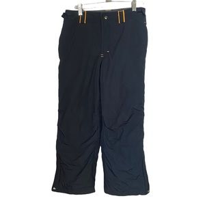 Gap Kids Snow Pants Black Yellow Trim Size Large (10) Side Button Zipper Unisex